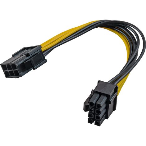 Cavo PCI-E a 6 pin / PCI-E a 8 pin per alimentatore della scheda grafica Akyga AK-CA-07, lunghezza 20 cm. (1/2)