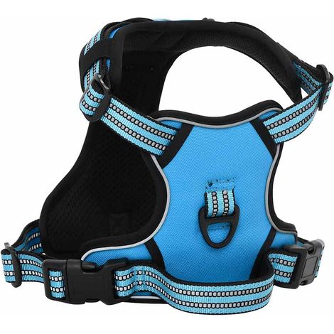 Harnais pour chien et bandes réfléchissantes réglables bleu XL CFW20896 (1/5)