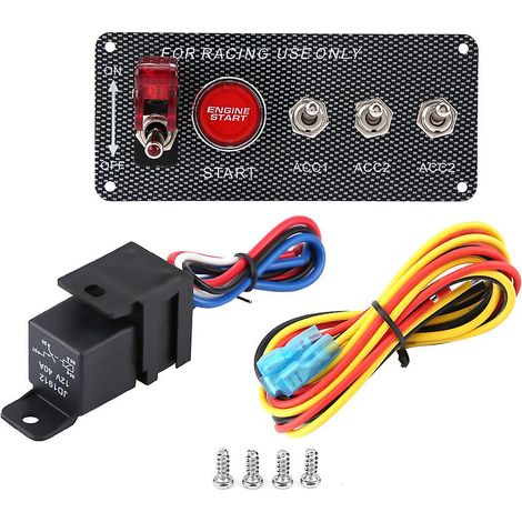 Botón de arranque del motor para coche de carreras de 12 V con interruptor basculante.