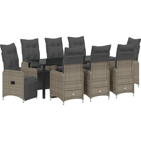 Maison Exclusive - Garten Essgruppe 9 pcs Beige Poly-Rattan