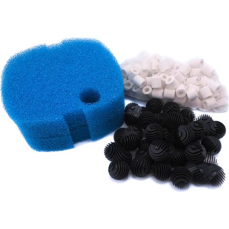 Filtermaterial Set Außenfilter HW 302 702 Bio Balls Keramik Ringe 2 Schwämme