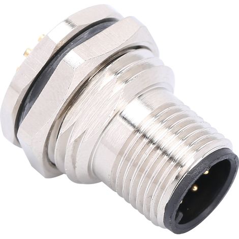 Connecteur M12 8 Pôles Étanche IP67, Prise Panneau Fileté M12-F1-P8 pour Câblage Industriel (1/5)