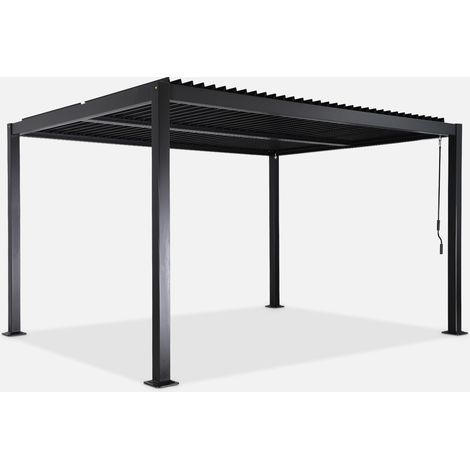 Pérgola bioclimática 3x4m de aluminio y acero con lamas orientables