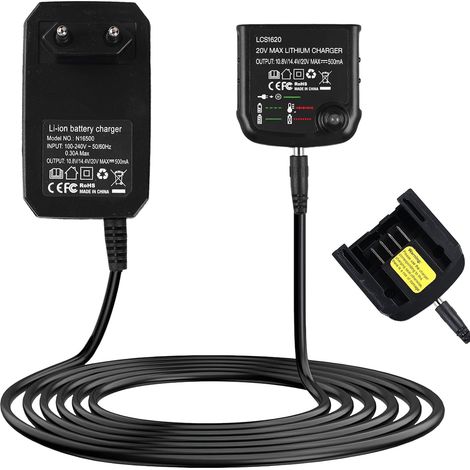 Chargeur 18 V/20 V compatible avec Black & Decker : chargeur lithium 18 V/20 V, chargeur de batterie pour LBXR20 LB20 LBX20 LBX4020 BL2018 BL2018-XJ BL1518 LBXR20-OPE LBXR2020-OPE BL1514 LBXR16 LB2X4 (1/5)