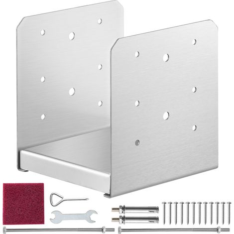 Support de poteau réglable 152,4 x 152,4 mm, 1 pièce, platine d'ancrage en acier inoxydable pour poteau (intérieur 150 x 139,7), fixation pour pavillon, terrasse, porche, garde-corps et rambarde (1/5)