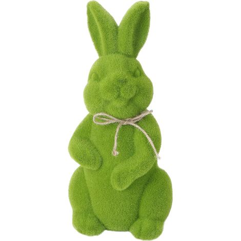 Grüne Beflockte Hasenfigur aus Flachs mit Weicher Oberfläche