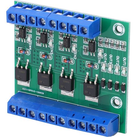 Module PLC 4 canaux MOSFET avec optocoupleur et LED de signalisation pour contrôle industriel (1/5)