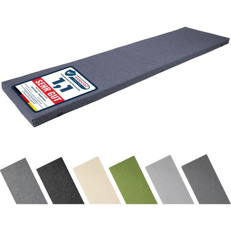 Garronda Coussin Exterieur Impermeable 150x40 cm pour Banc de Jardin Canapé et Balancelle Housse en Polyester Résistant UV pour Terrasse Balcon et Intérieur avec Élastiques GD-0220 Bleu marine