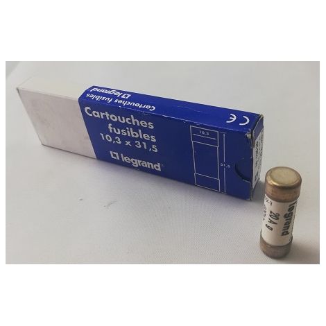 Legrand 012620 Cartucce fusibili (x10) 10,3x31,5mm senza indicatore 20A