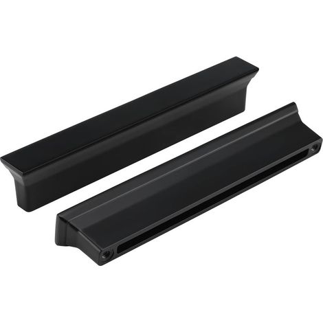 Lot de 20 poignées d'armoire noires, pour meuble-lavabo de cuisine et de salle de bain, entraxe de 128 mm (1/5)