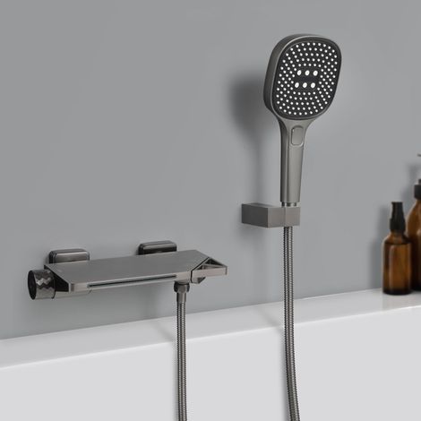 Robinet de Baignoire Mural avec Douchette Laiton Mitigeur Baignoire avec Douchette À 3 Fonctions PTBG10E (1/5)