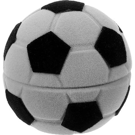 Herrenringbox zur Schmuckorganisation Widerstandsfähig gegen Verformung aus Samtigem Flocking in Fußballform bei Hochzeiten und Verlobungszeremonien (1/5)