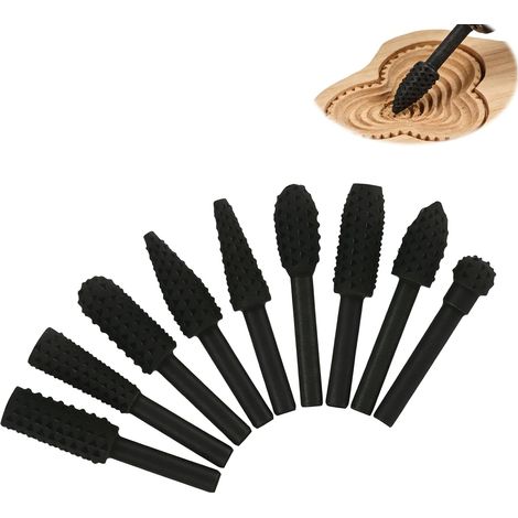 10PCS Fraise Bois Gouge Sculpture, Rotatives En Carbure, Pour Bois, Râpes Pour Perceuse Et Meuleuse, Outillage Menuiserie Pour Sculpture, Ponçage Et Fraisage Du Bois (1/5)