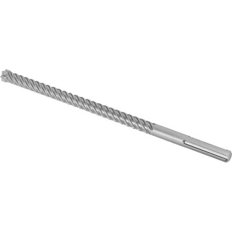 Foret burin carbure 6 cannelures 20mm diamètre, profondeur 285mm, longueur 400mm pour béton et brique, perçage maçonnerie, pointe SDS, outil professionnel. (1/5)