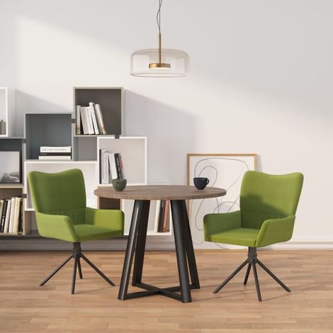 Esszimmerstühle 2 Stk. Drehbar Hellgrün Samt