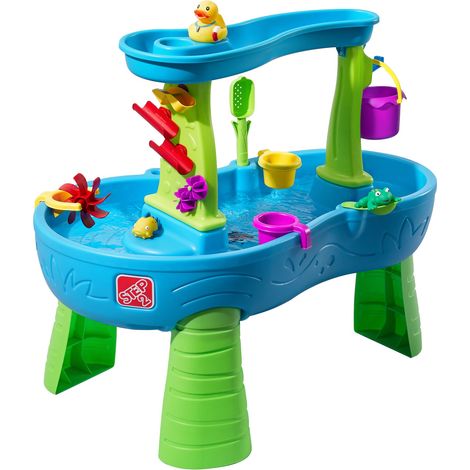 Table d'eau enfant 13 accessoires – Bleu et vert – Pour jeux aquatiques – Plastique durable – Dimensions adaptées aux jeunes enfants – Step 2 - Step2