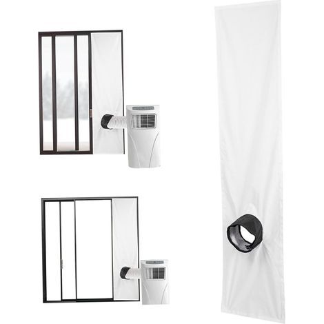 Joint de fenêtre de climatiseur portable 300 cm Tapis de fixation imperméable réglable Kit de fenêtre de climatisation mobile universel, 300 cm (1/4)