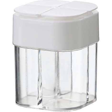 Pot à épices 4 en 1 pour le camping avec couvercles, distributeur d'épices transparent à 4 compartiments pour la cuisine en plein air, sel et poivre pour barbecue.
