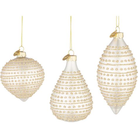 Pendagli in vetro per albero di Natale, color oro, set da 6 pezzi (1/5)