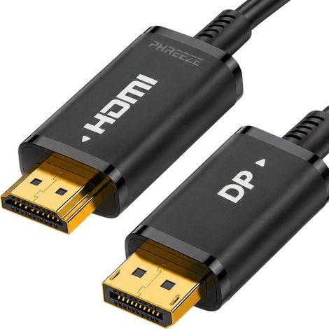 Câble DisplayPort vers HDMI 2 mètres - 4K Ultra HD - DP vers HDMI - Câble pour moniteur - Vidéo et audio - Pour projecteur, PC, ordinateur portable, moniteur et TV (1/5)