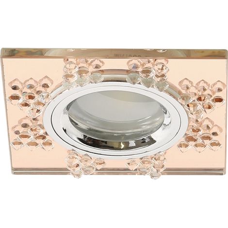 Spot encastré carré verre brun/chrome MR16 50W Candellux (1/2)