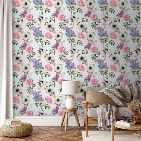 Papier peint - Roses et lilas (1/5)