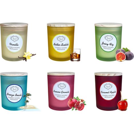 Confezione Da 6 Candele Profumate Bicchiere Con Coperchio Ermetico In Legno Fragranze Miste Idea Regalo Candela Profumata (1/5)