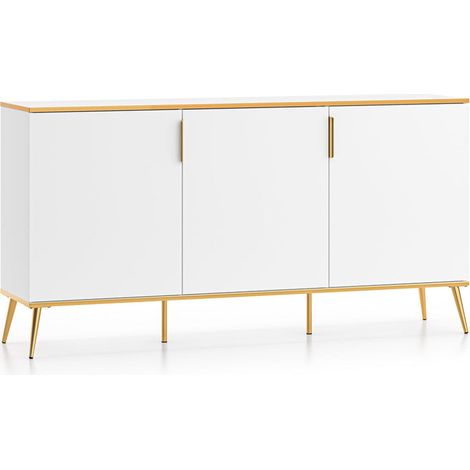 Buffet 3 portes Zora Blanc et Doré (1/5)
