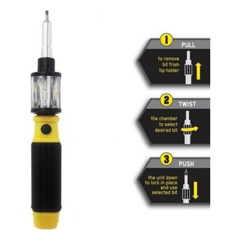 BIT360SCHRAUBENDREHER6IN1TWISTBITMAGNETISCHEBITSUNIVERSALHOMEWORKKIT
