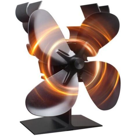 DEESSE SHOP-Accessoire de cheminée et poêle,Nouveau ventilateur de cheminée ventilateur de puissance thermique de renne de noël 4 pales ventilateur de chauffage de pêche sur glace à feu réel (1/5)