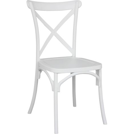 Chaise de terrasse empilable en plastique blanc