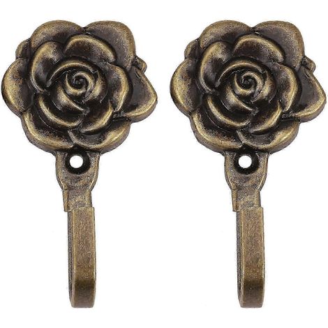 2Pcs Metal Flower Curtain Tie Back Tieback Holders Wall Hooks Decor (1/5)