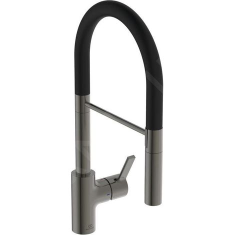 Ideal Standard Gusto - Mitigeur d'évier avec bras flexible et douchette, gris magnétique/noir BD417A5 (1/5)