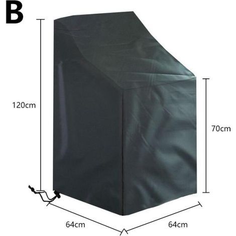Stacked Chair Dust Cover Storage Bag Barbecue Outdoor Garden Furniture Protector Waterproof Dustproof 64CMX64CMX120CM (1/4)