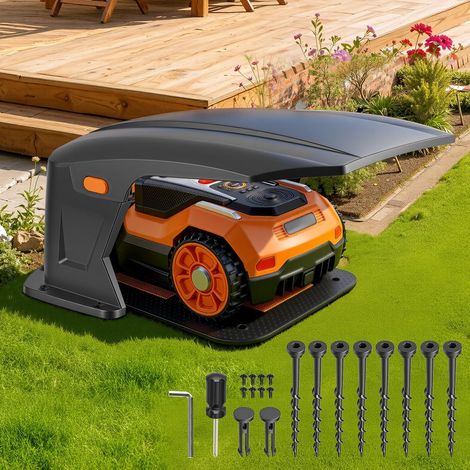 Station de charge pliable pour robot tondeuse - Station de charge compatible - Auvent de protection pour robot tondeuse - Pas de blocage du signal - Protection UV - Contre la pluie et la (1/5)