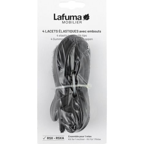 4er-Set Schnüre für Relaxsessel RSX mit Endkappen - Rsx - Elastique - Schwarz Noir - Lafuma Mobilier