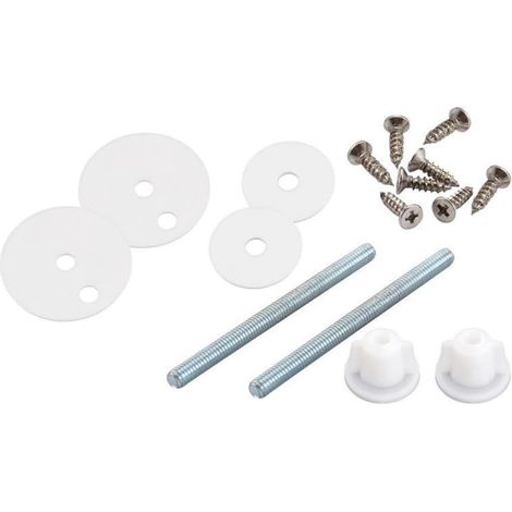 Toilet Seat Fixing Kit, Stainless Steel and Plastic Toilet Seat Fixing Kit Replacement Hinges for Toilet Seat and Toilet Lid Replacement Parts (1/5)