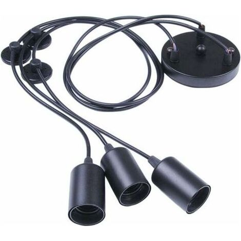 Éclairage Suspendu Edison 2Mètres Réglable Plafonnier Araignée Lumière Métal Fil Cage Pendentif Éclairage Lustre Moderne Industriel Lumière Lumineuse (Ampoule NON INCLUS) (3 Bras) (1/5)
