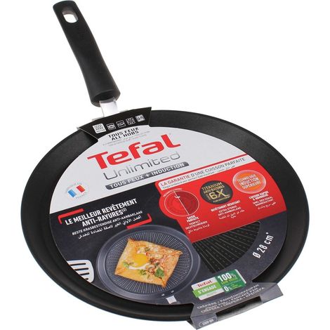 Crêpière 28 cm – Revêtement antiadhésif – Pour crêpes fines et délicieuses – Compatible tous feux – Tefal