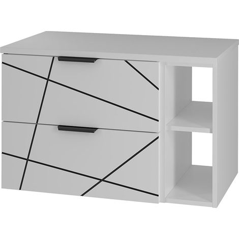 Mueble bajo lavabo 80cm 2 compartimientos encimera Teren Blanco (1/5)