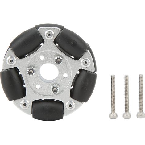 Roue omnidirectionnelle robot 60mm en alliage d'aluminium, rotation à 360 degrés, pièce de rechange pour mise à niveau robotique. (1/5)