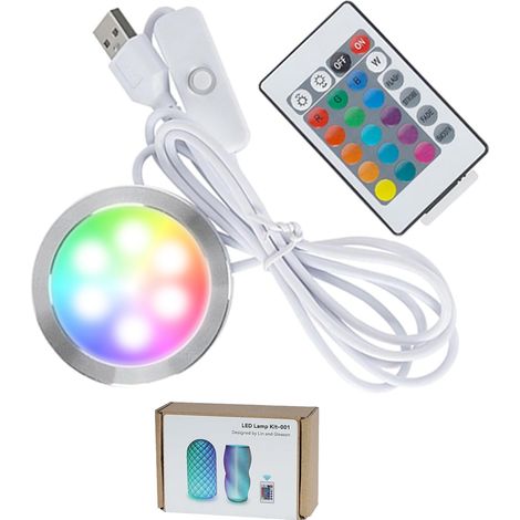 Kit de Lampe LED RGB Télécommandée 001 pour Light Kit MH001 Impression 3D Makerworld, Mémorisation des Couleurs, Variateur, Télécommande, Pièces de Rechange pour Modèles DIY (1/5)