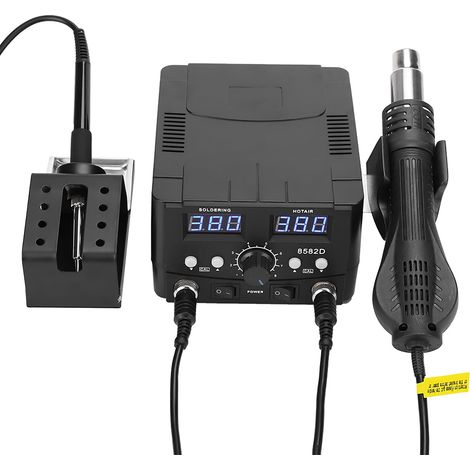 Station de dessoudage et soudage 2-en-1 8582D, fer à souder SMD LED avec pistolet à air chaud, affichage numérique, 750W, prise UE 220-240V (1/5)