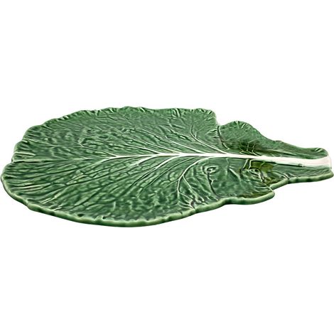 Piatto Decorativo Foglia di Cavolo Cheese Leaf 395x355x10mm Verde BORDALLO PINHEIRO