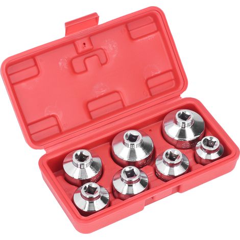 Clé à chapeau de filtre à huile 7 pièces, douille 3/8 pouce, 24 27 29 30 32 36 38 mm, pour Mercedes-Benz (1/5)