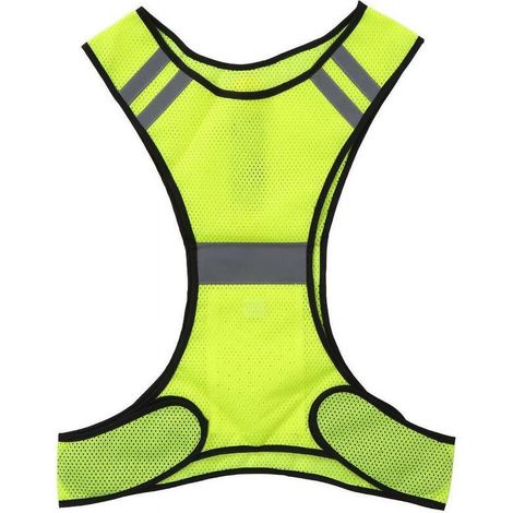 Veste Réfléchissante - Tissu Maille Respirant 120 g - Bandes Réfléchissantes Haute Luminosité - Visibilité 200 m - Pour Course Extérieure, Sécurité Routière, Chantier - 1 Pièce
