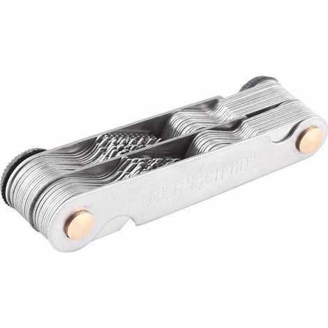 Jauge de prise de filetage d'application large facile à utiliser, jauge de mesure de filetage en acier inoxydable, jauge de bricolage d'outil de(Metric + Imperial (52pc)) (1/4)