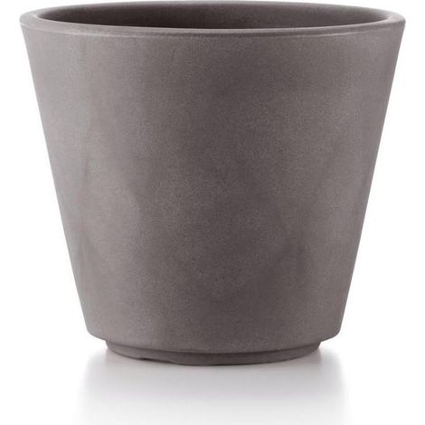 Outdoor "Ribeira Essential" Kunststoffvase für Blumen und Pflanzen -50 cm / Cappuccinofarben