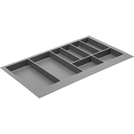 Besteckeinsatz Besteckkasten Schubladenkasten Universal Schubladen-Organizer Anthrazit 840mm