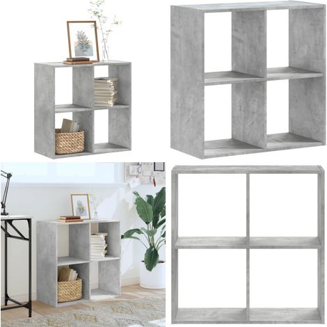 Bücherregal Betongrau 68,5x32x68,5 cm Holzwerkstoff - BucheRegal - Holzmöbel - Bücherregal Grau - Aufbewahrungslösung - Raumteiler - Home & Living